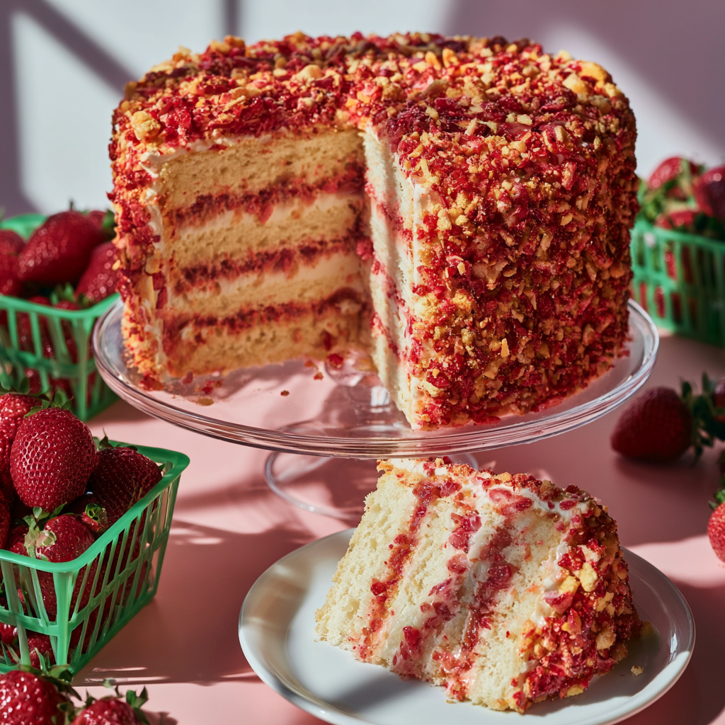 Strawberry Shortcake Cake - step by step