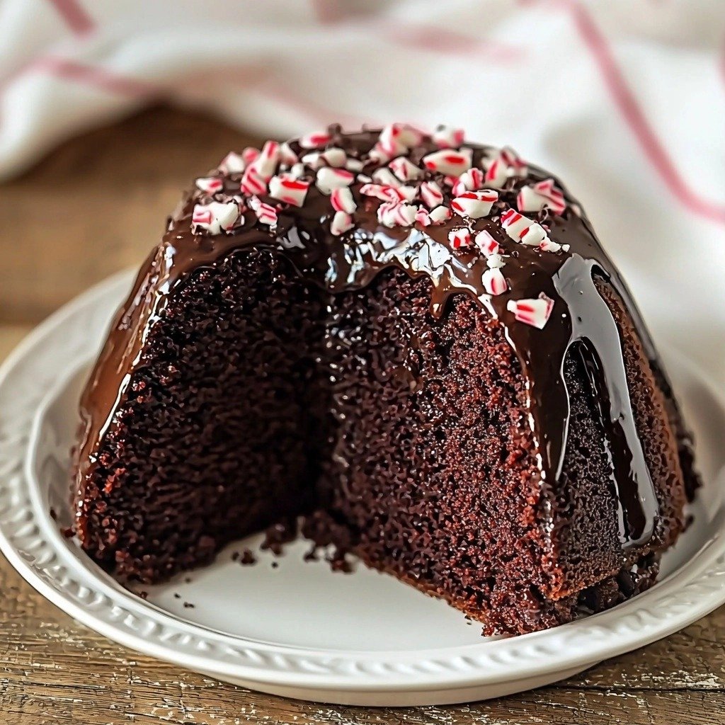 Chocolate Peppermint Bundt Cake - step by step
