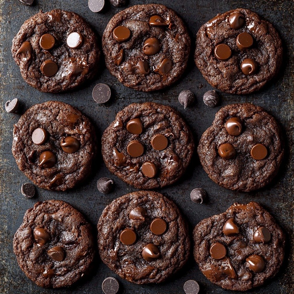 Double Chocolate Chip Cookies Recipe - finished dish