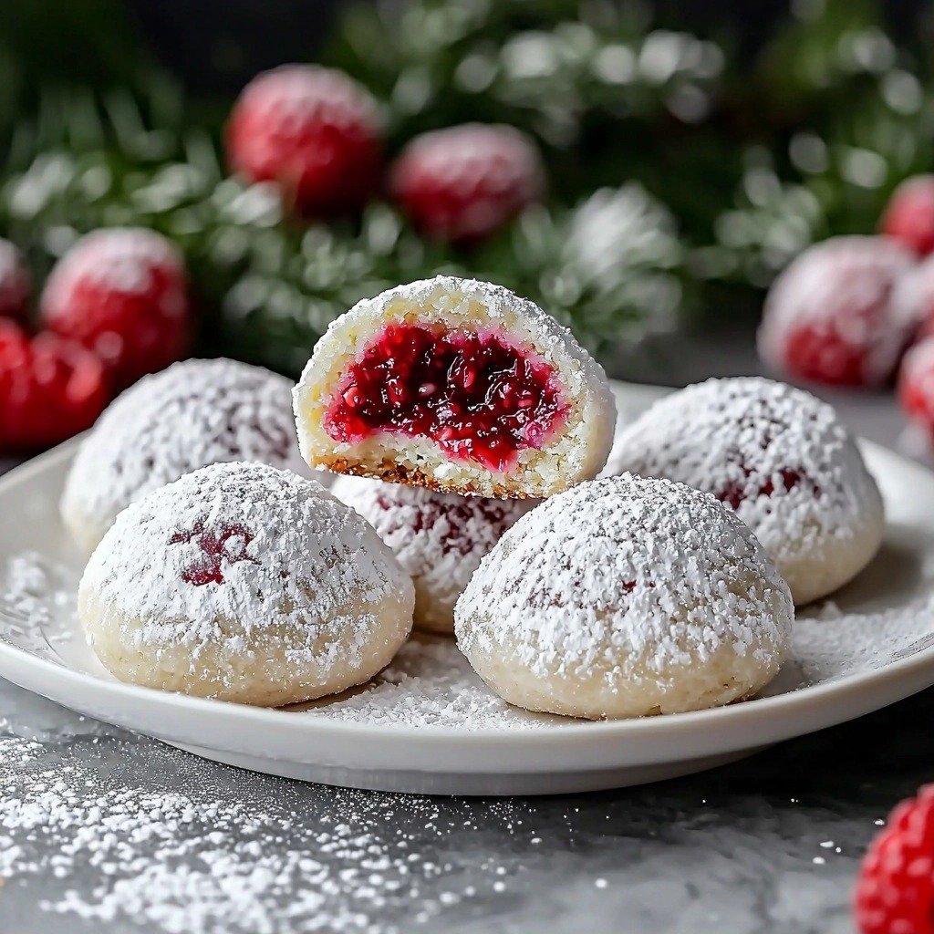 Raspberry Almond Snowball Cookies Delightful Easy Recipe - step by step