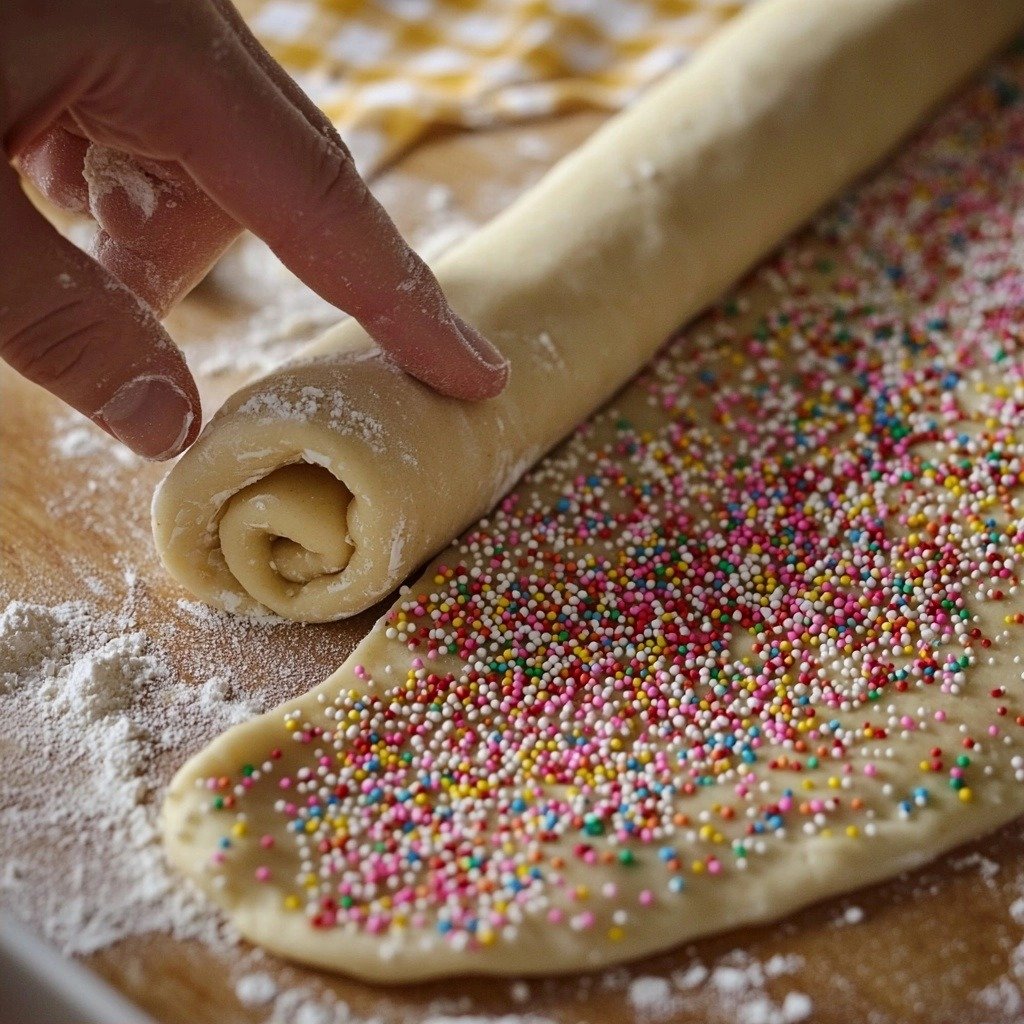 Funfetti Cinnamon Rolls - step by step