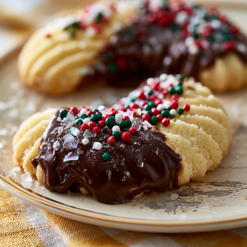 Chocolate-Dipped Butter Cookies - step by step