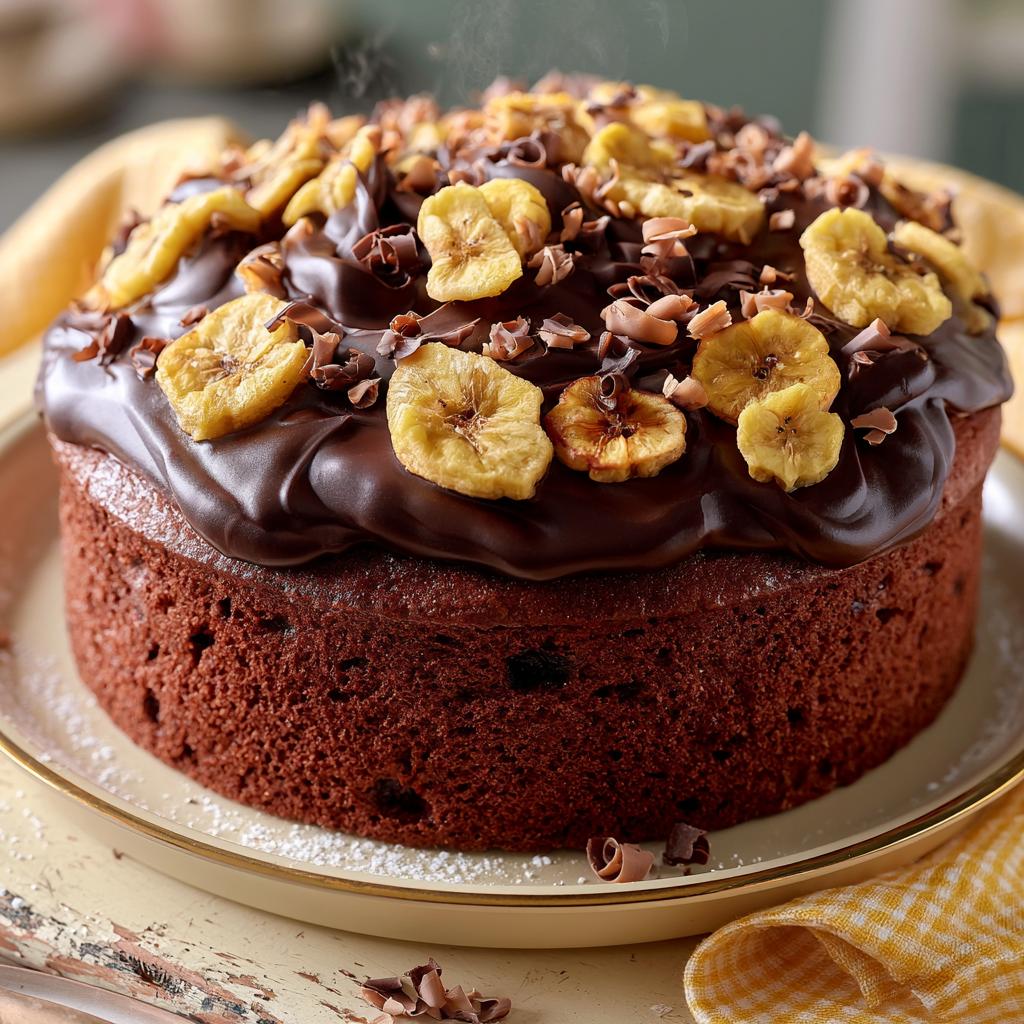A Perfect Banana Cake (with Chocolate Ganache) - step by step